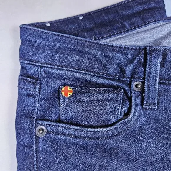 Hudson Ferris Flare Jeans Womens Dark Wash Stretch Denim Flap Pocket Low Rise 27 - Picture 7 of 16